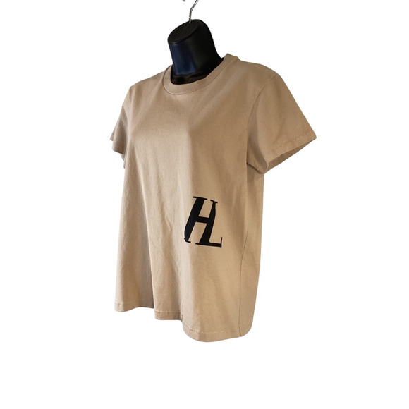 Helmut Lang Unisex T-Shirt Beige Crew Neck Short Sleeve Cotton Womens M Mens XS - Picture 11 of 12